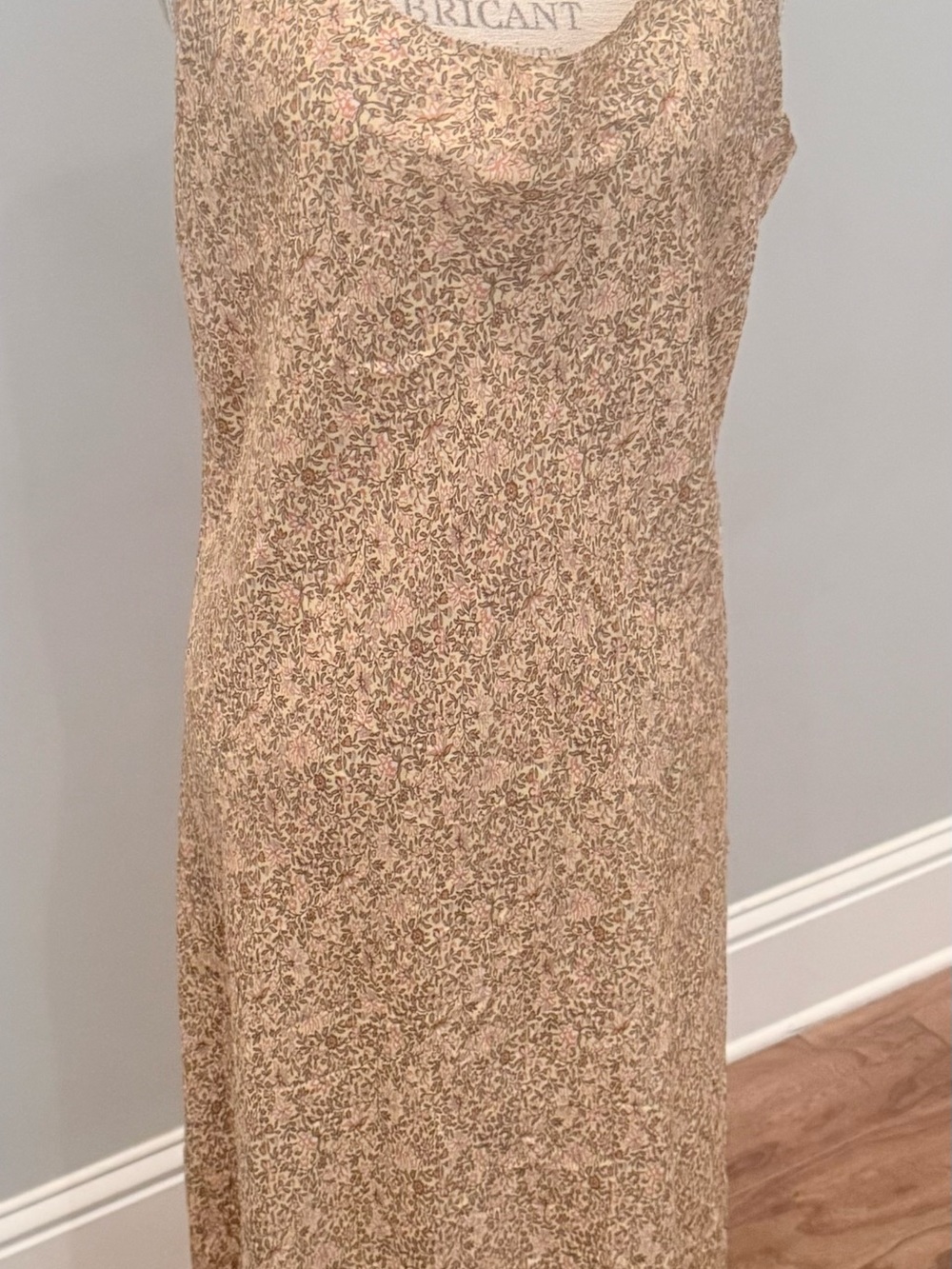 J. Crew Beige and Pink Floral Maxi Dress